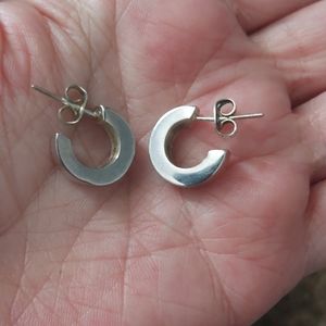 Semi hoop earrings. Sterling
